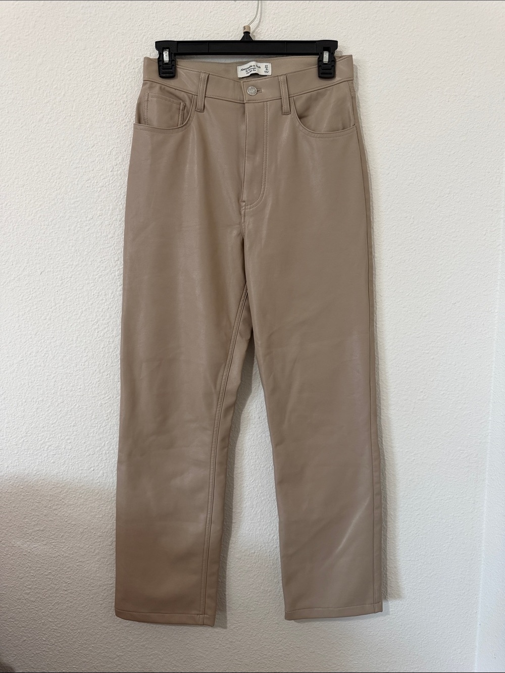Abercrombie & Fitch Men's Faux Leather Jeans in Tan